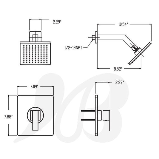 Huntington Brass Razo Matte Black Shower Trim Kit