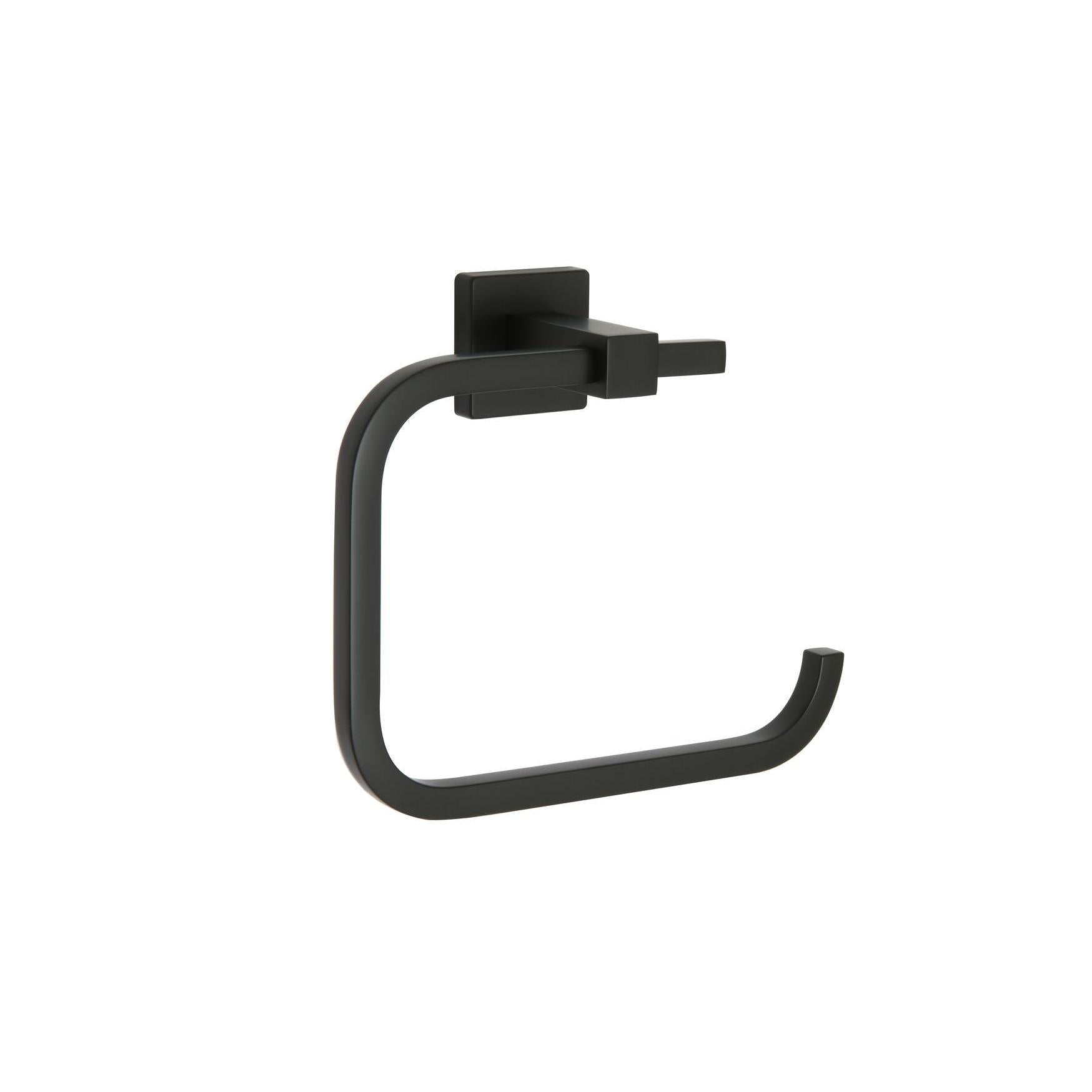 Huntington Brass Razo Matte Black Square Style Towel Ring