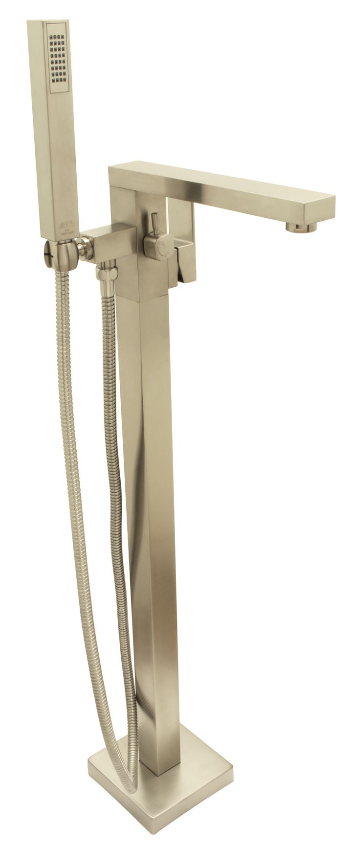 Huntington Brass Razo PVD Satin Brass Freestanding Roman Bathtub Filler Faucet With Hand Shower