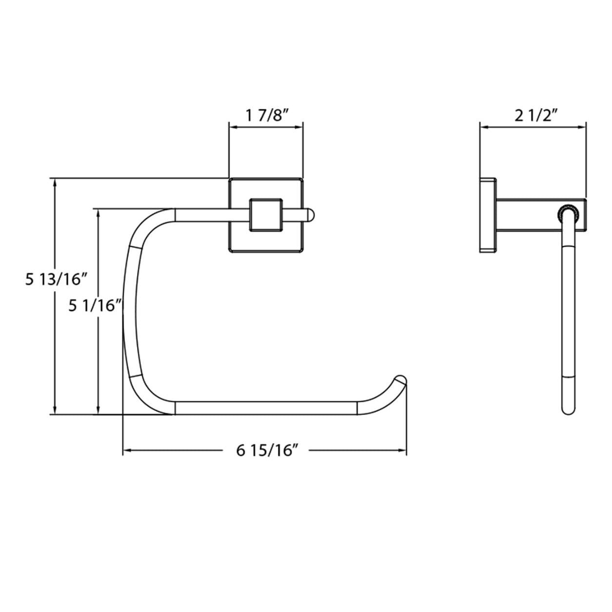 Huntington Brass Razo PVD Satin Nickel Square Style Towel Ring