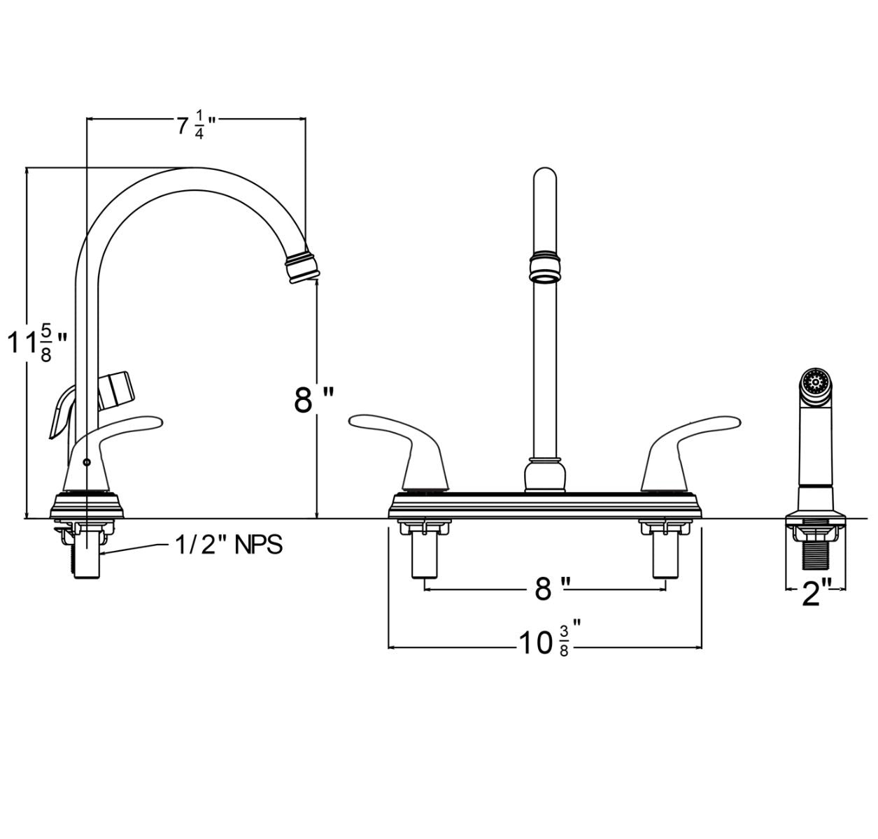 Huntington Brass Reliaflo Matte Black Trend Kitchen Faucet With Side Sprayer