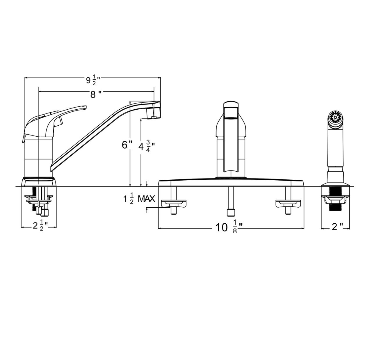 Huntington Brass Reliaflo Polished Chrome Kitchen Faucet With Side Sprayer