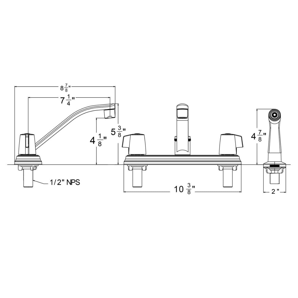 Huntington Brass Reliaflo Polished Chrome Kitchen Faucet With Side Sprayer