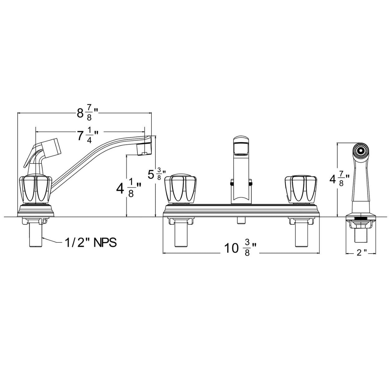 Huntington Brass Reliaflo Polished Chrome Kitchen Faucet With Side Sprayer (K2310001-B)