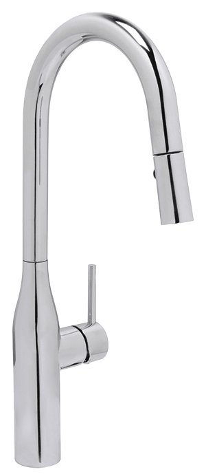 Huntington Brass Rise Contemporary Pull-Down 16" PVD Satin Nickel Kitchen Faucet by Chemcore Industries