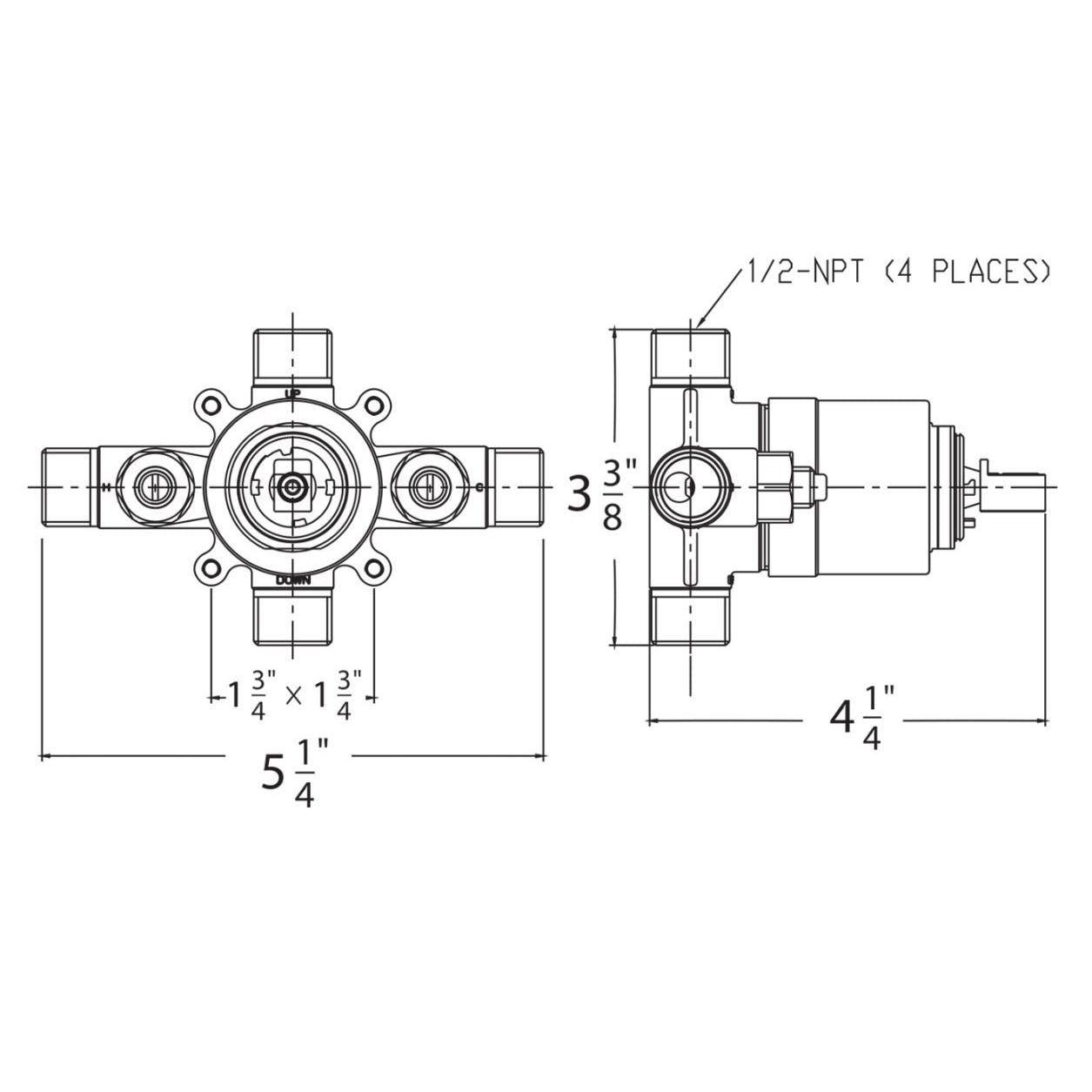 Huntington Brass Rough-In Pressure Balanced Shower Valve (P0123199)