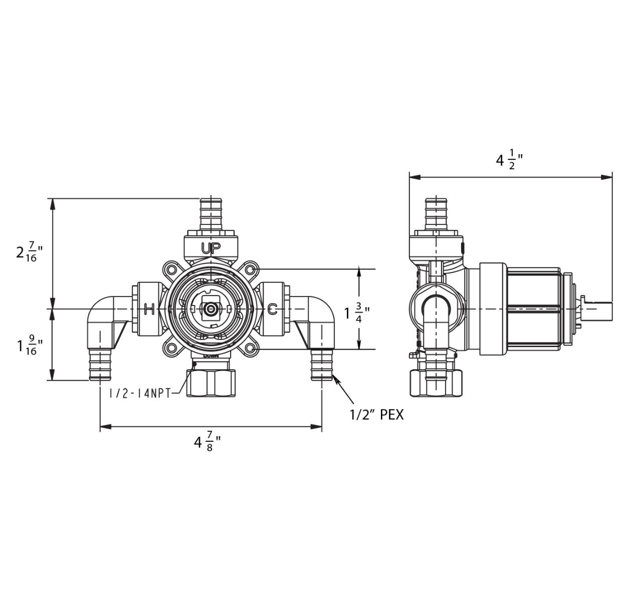 Huntington Brass Rough-In Pressure Balanced Shower Valve (P0123399)