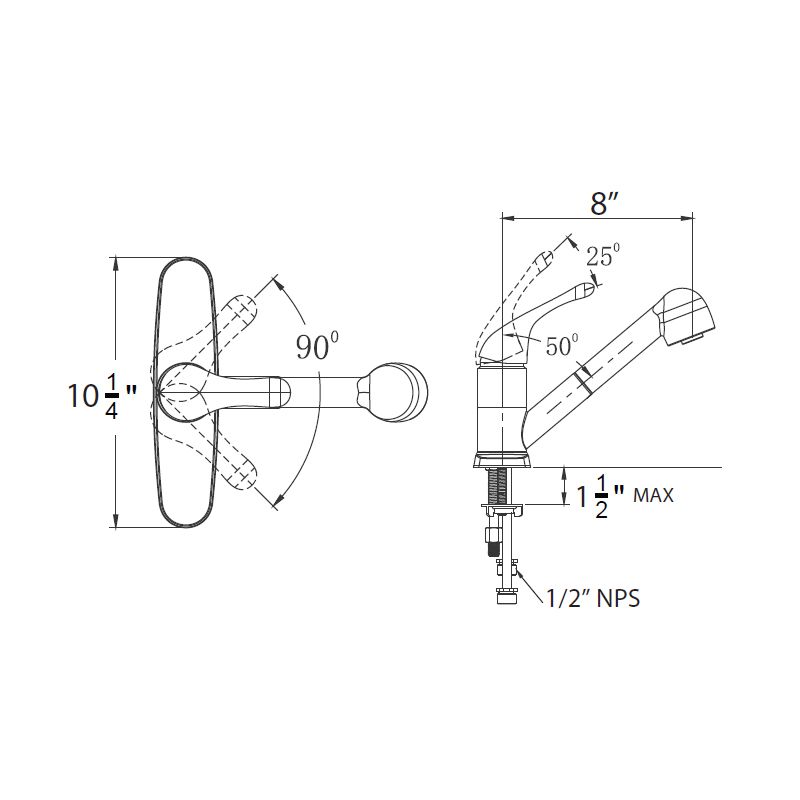 Huntington Brass Satin Nickel Pull-Out Kitchen Faucet