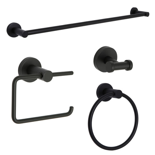 Huntington Brass Tazio Matte Black Bathroom Accessory Package