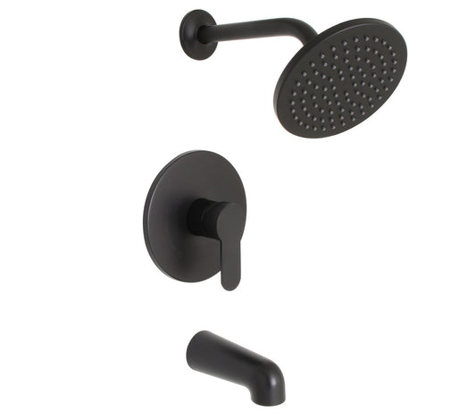 Huntington Brass Tazio Matte Black Tub and Shower Trim Kit