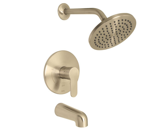 Huntington Brass Tazio PVD Satin Brass Tub and Shower Trim Kit