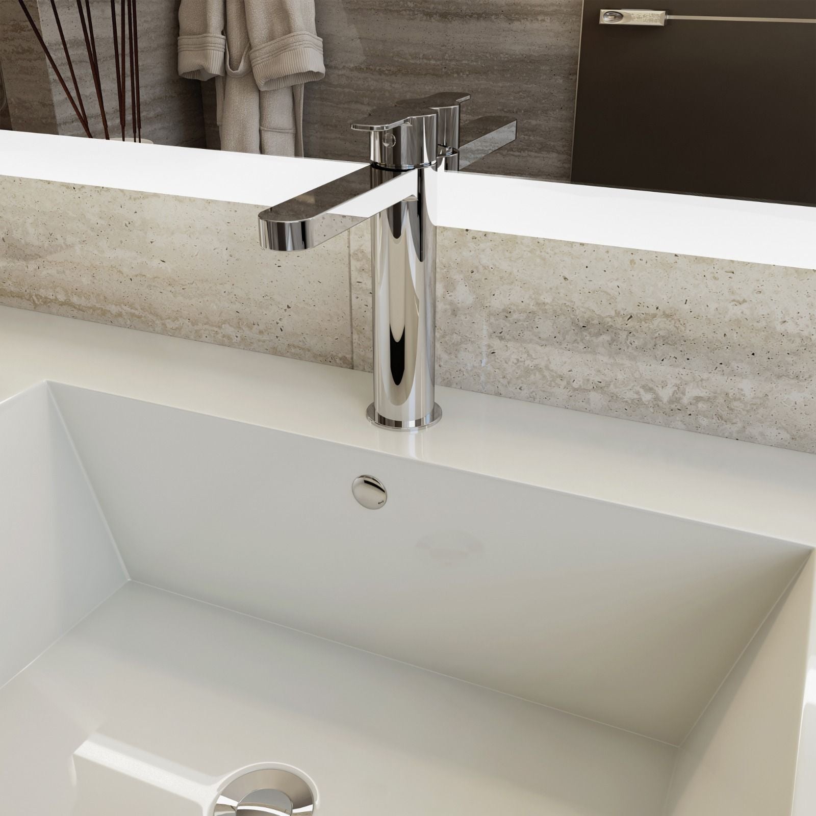 Huntington Brass Tazio Polished Chrome Single Control Lavatory Faucet