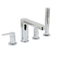 Huntington Brass Tazio Roman PVD Satin Nickel Tub Filler Faucet With Pullout Hand Shower