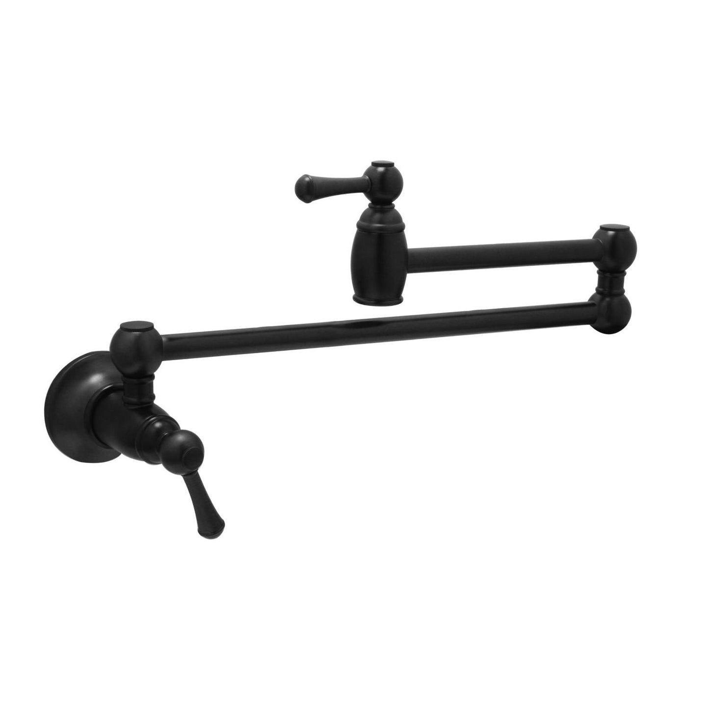 Huntington Brass Traditional Style Matte Black Wall Mounted Pot Filler