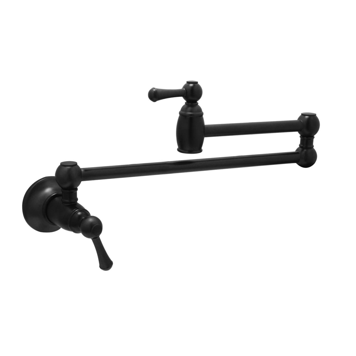 Huntington Brass Traditional Style Matte Black Wall Mounted Pot Filler