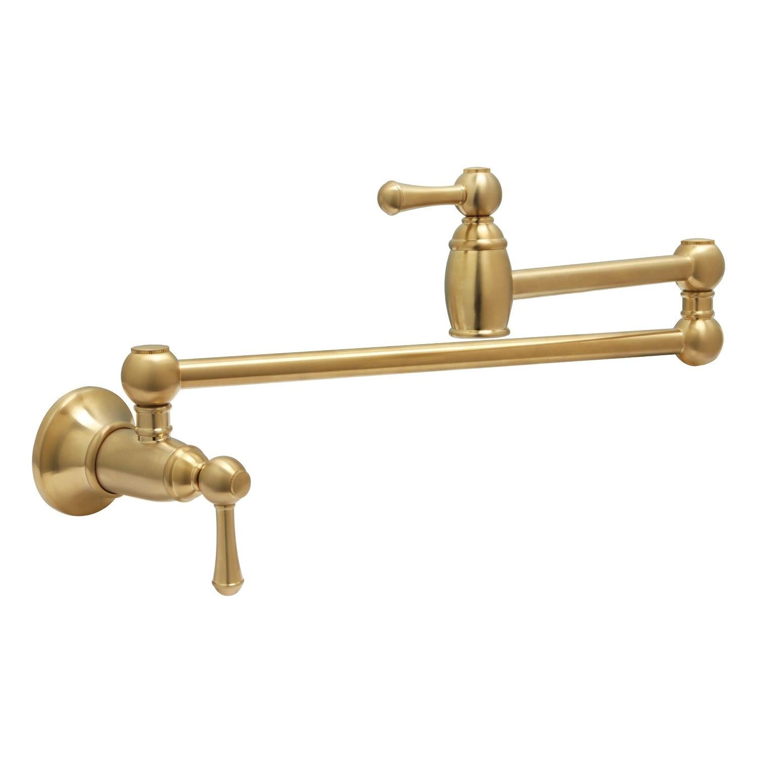 Huntington Brass Traditional Style PVD Satin Brass Wall Mounted Pot Filler