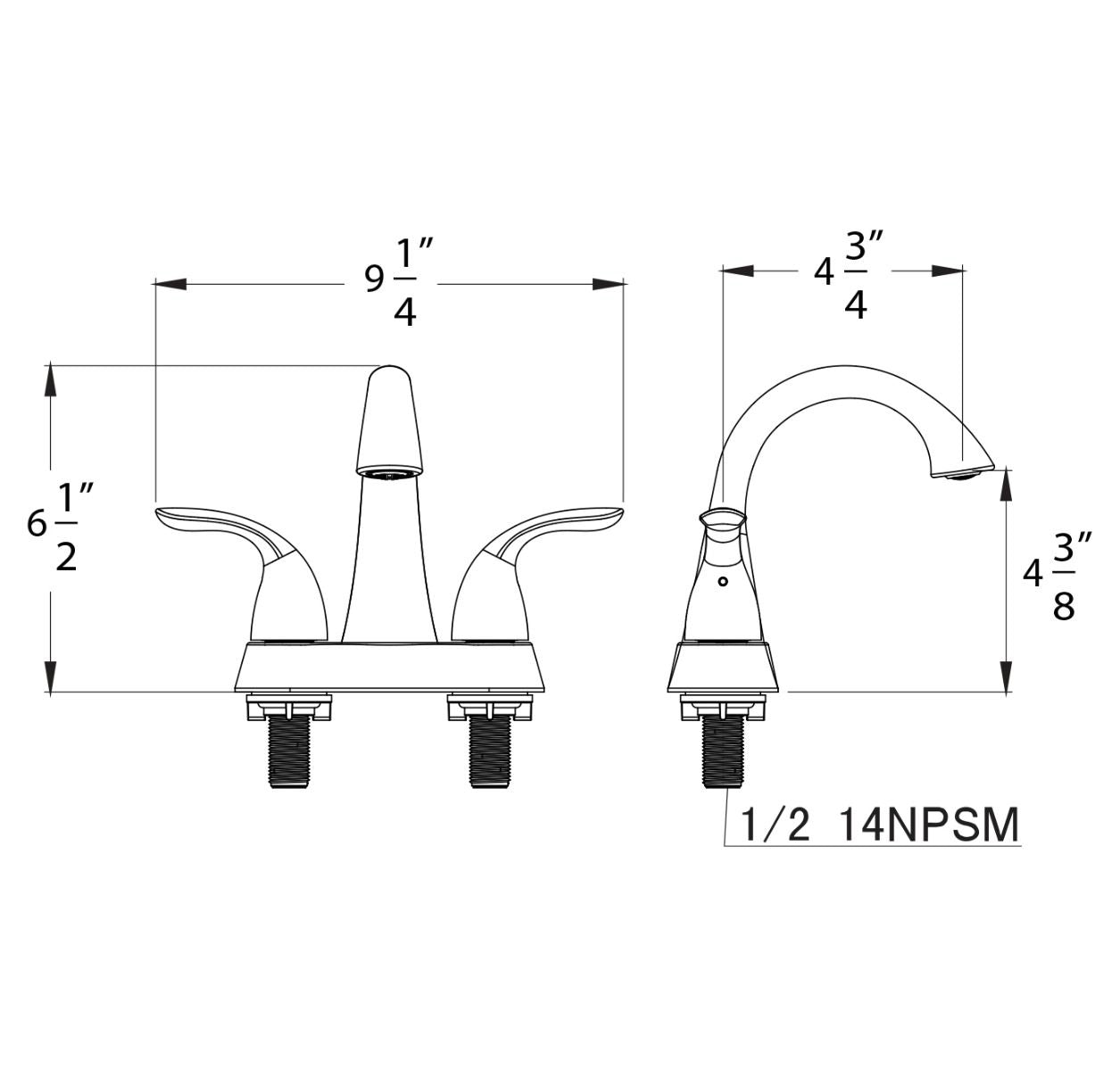 Huntington Brass Trend Matte Black Center Set Faucet (W4426549-12)