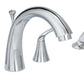Huntington Brass Trend Polished Chrome Roman Bathtub Filler Faucet With Pull-Out Single Setting Hand Shower