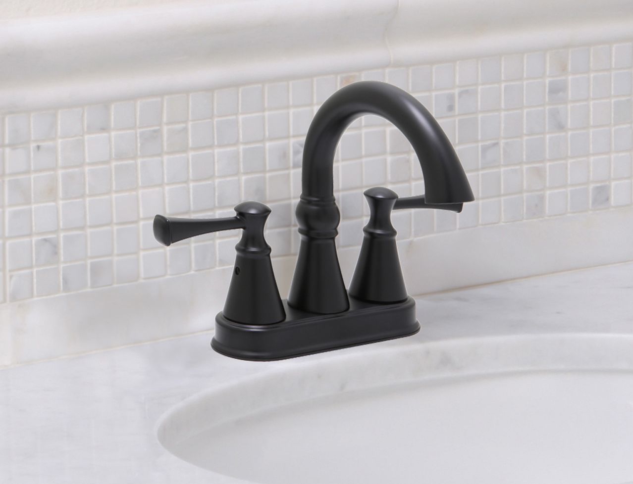 Huntington Brass Woodbury Matte Black Center Set Faucet