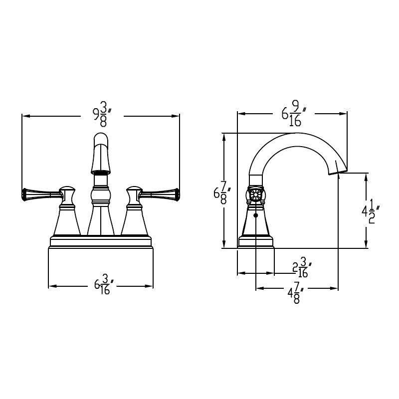 Huntington Brass Woodbury Matte Black Center Set Faucet