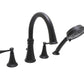 Huntington Brass Woodbury Matte Black Roman Tub Filler Faucet With Hand Shower