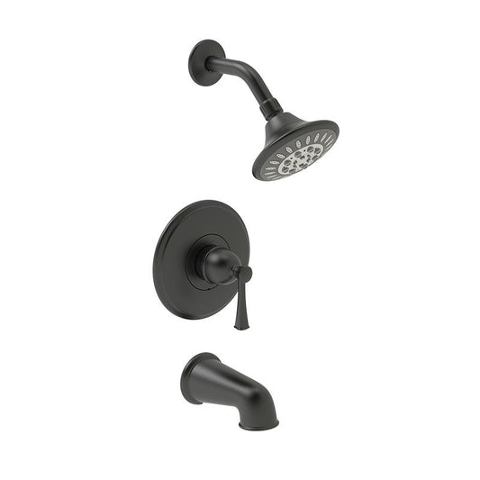 Huntington Brass Woodbury Matte Black Tub and Shower Package