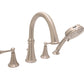 Huntington Brass Woodbury PVD Satin Nickel Roman Tub Filler Faucet With Hand Shower