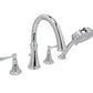 Huntington Brass Woodbury Polished Chrome Roman Tub Filler Faucet With Hand Shower