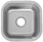 Intrepid Square Bar / Small Single 16" Stainless Steel Kirchen Sink by Chemcore Industries