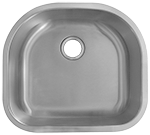 Intrepid Standard “D” Bowl 23" Stainless Steel Kirchen Sink by Chemcore Industries