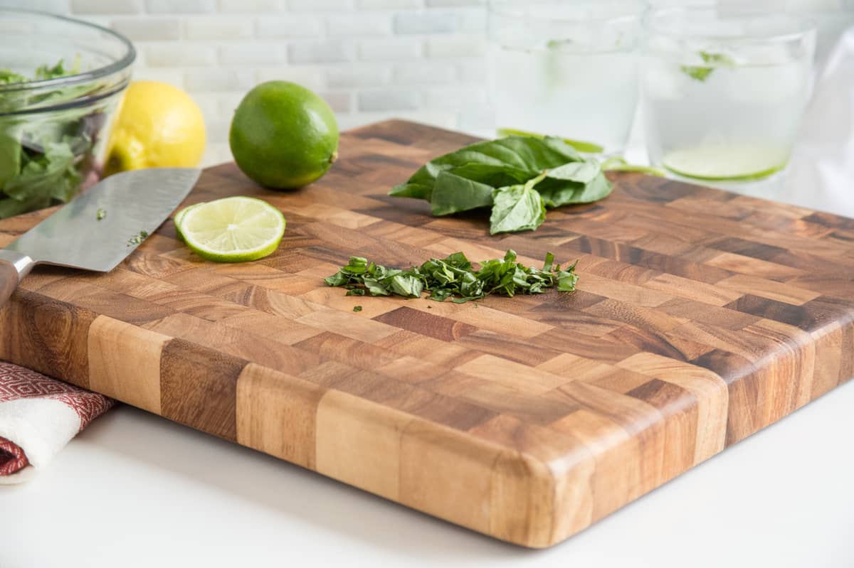 Ironwood Gourmet 14" Square Acacia Wood End Grain Chef's Board - (5 Pieces)