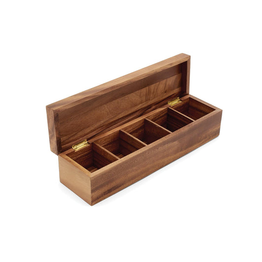 Ironwood Gourmet Acacia Wood 5-Cell Townhouse Tea Box - (8 Pieces)