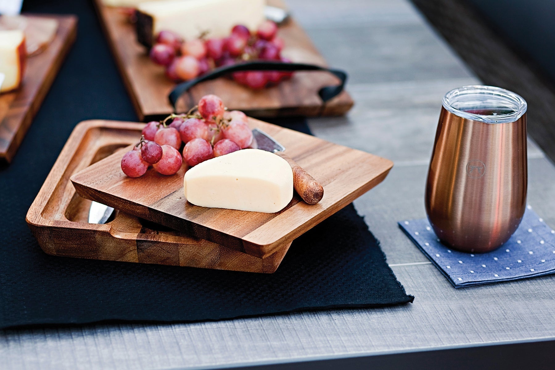 Acacia Wood Cheese Board with Cheese Slicer