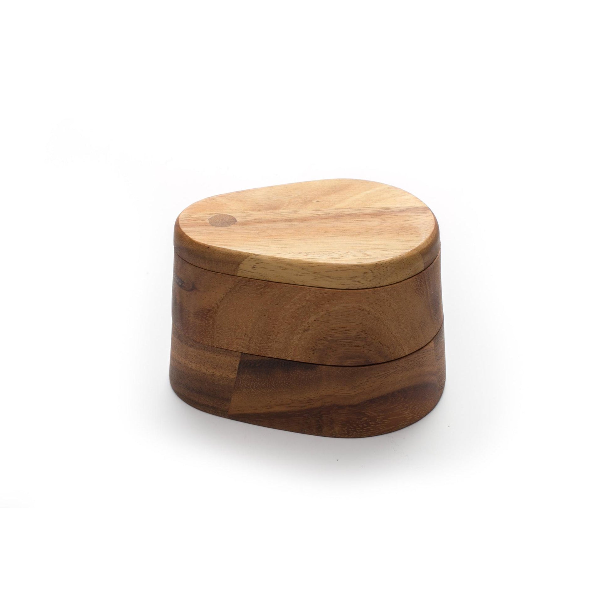 Ironwood Gourmet Acacia Wood Double Layer Swivel Salt Box - (10 Pieces)