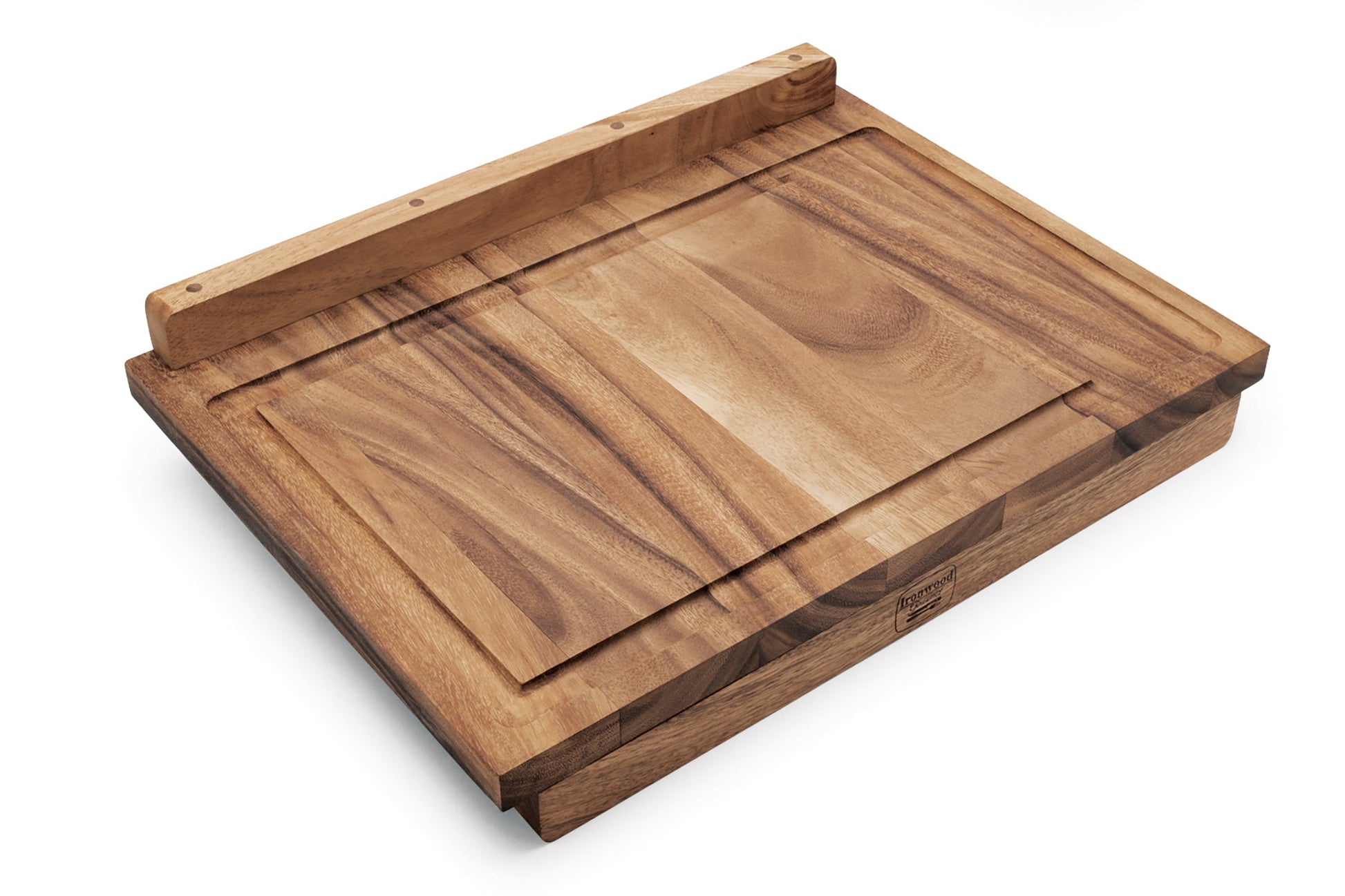 Ironwood Gourmet Acacia Wood Double-Sided Countertop Pastry/Cutting Board With Gravy Groove - (2 Pieces)
