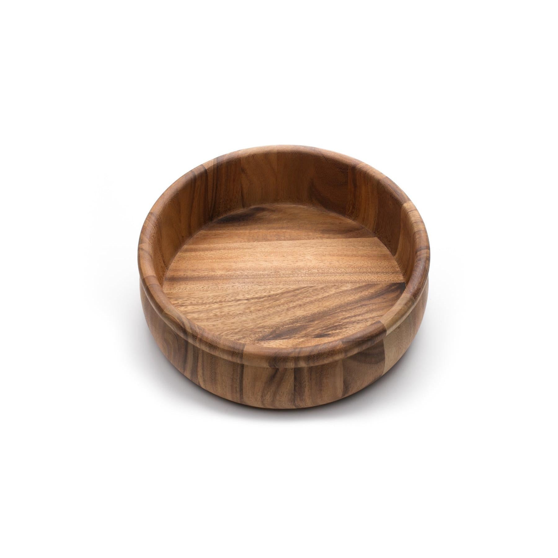 Ironwood Gourmet Acacia Wood Large Bead Rim Salad Bowl - (7 Pieces)