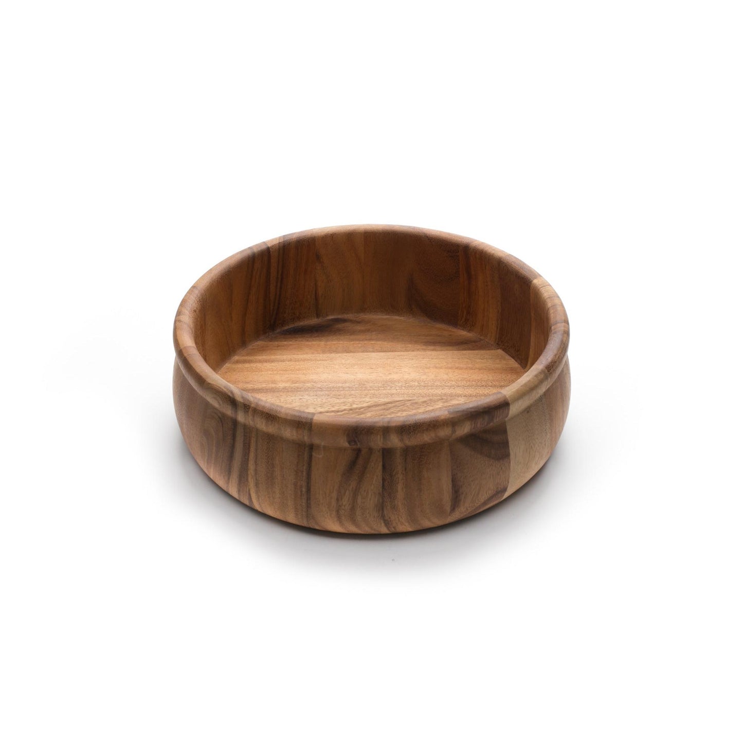 Ironwood Gourmet Acacia Wood Large Bead Rim Salad Bowl - (7 Pieces)