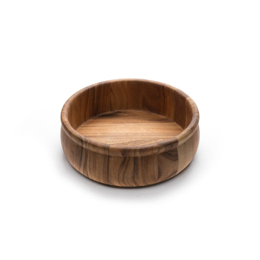 Ironwood Gourmet Acacia Wood Large Bead Rim Salad Bowl - (7 Pieces)