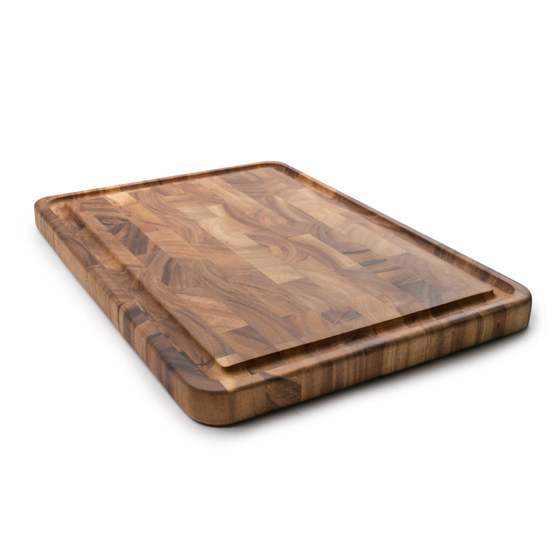 Ironwood Gourmet Acacia Wood Large End Grain Prep Board With Juice Channel - (4 Pieces)