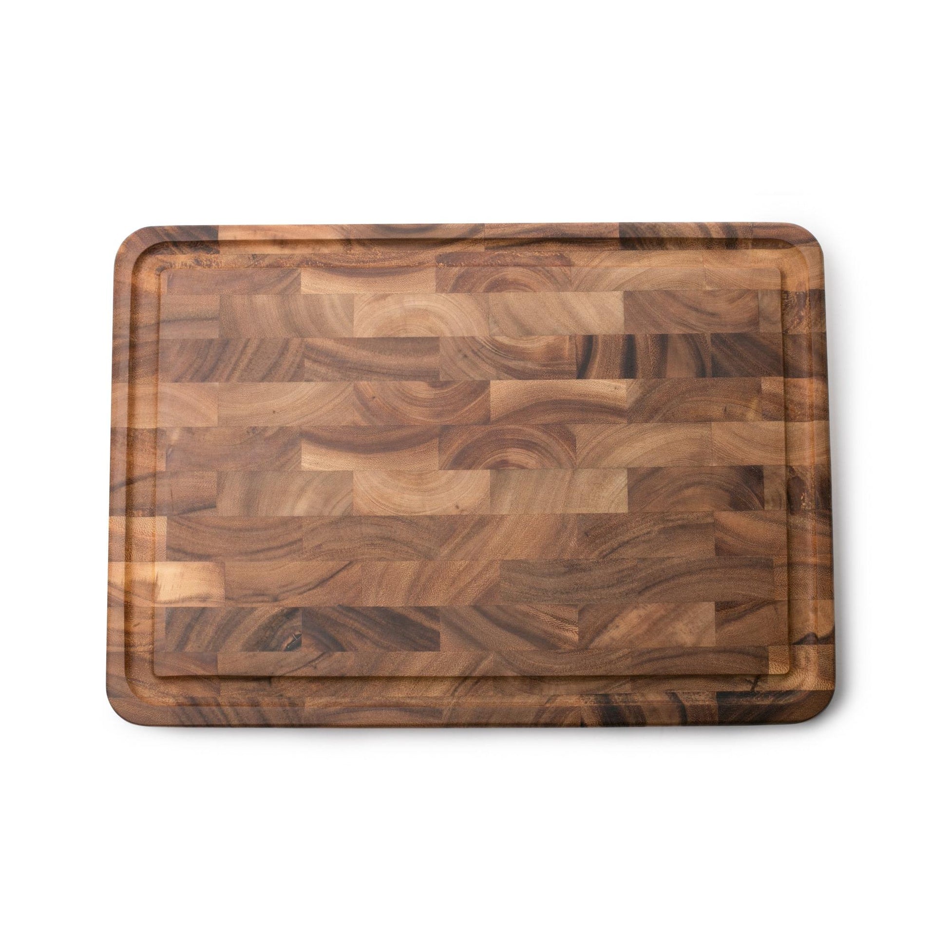 Ironwood Gourmet Acacia Wood Large End Grain Prep Board With Juice Channel - (4 Pieces)