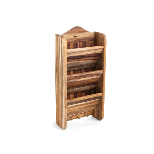 Ironwood Gourmet Acacia Wood Letter Rack and Key Organizer - (9 Pieces)