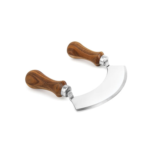 Ironwood Gourmet Acacia Wood Mezzaluna With Stainless Steel Blade - (31 Pieces)