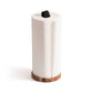 Ironwood Gourmet Acacia Wood Paper Towel Holder with Leather Handle - (18 Pieces)
