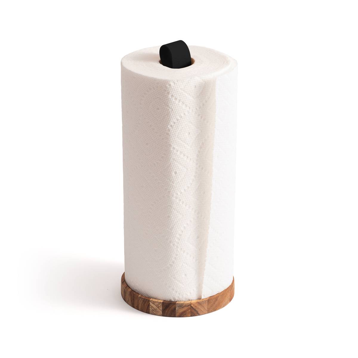 Ironwood Gourmet Acacia Wood Paper Towel Holder with Leather Handle - (18 Pieces)