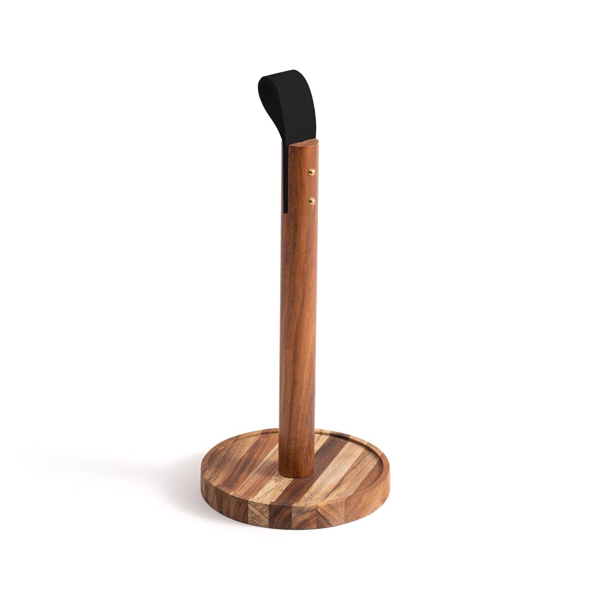 Ironwood Gourmet Acacia Wood Paper Towel Holder with Leather Handle - (18 Pieces)
