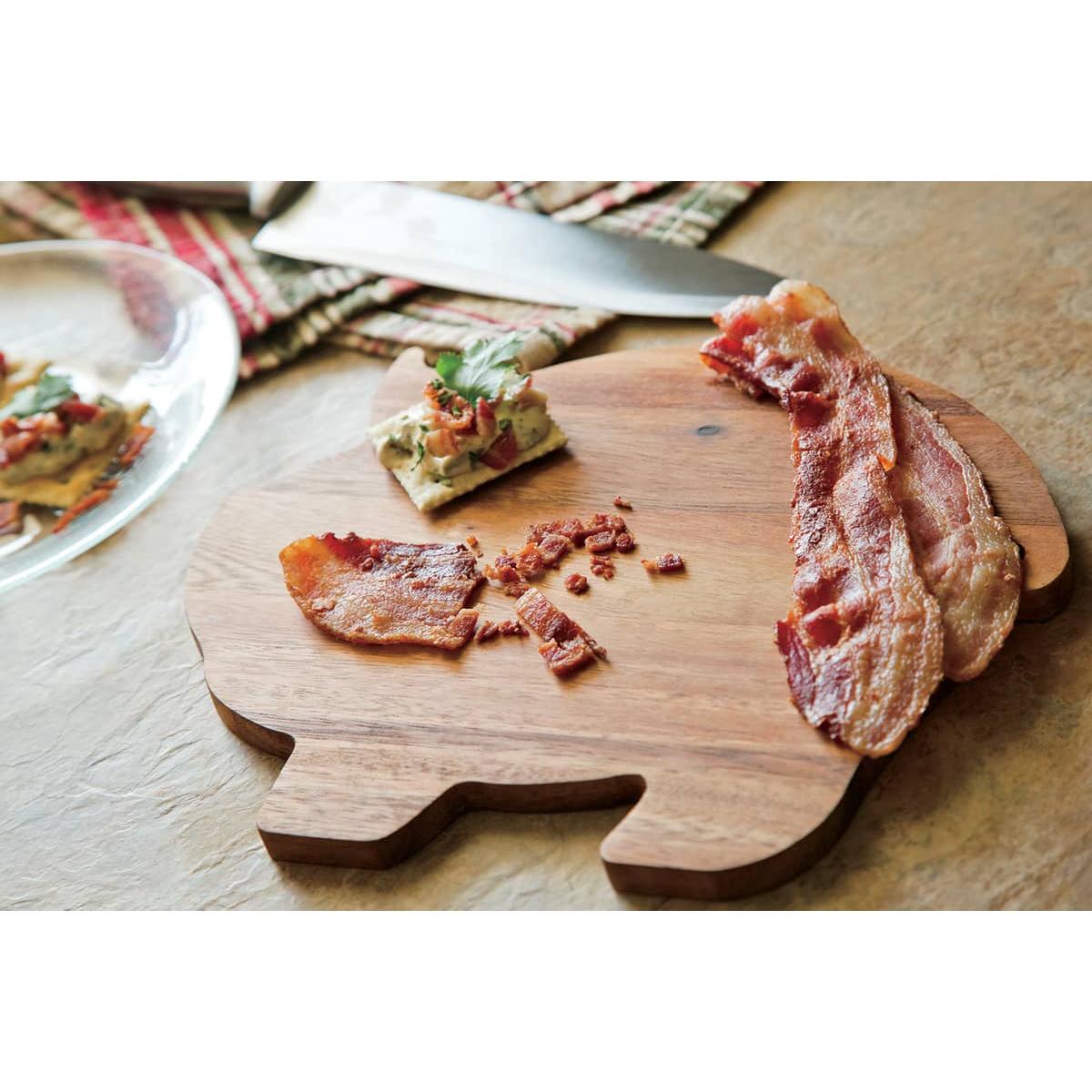 Ironwood Gourmet Acacia Wood Pig Shaped Serving Board - (23 Pieces)