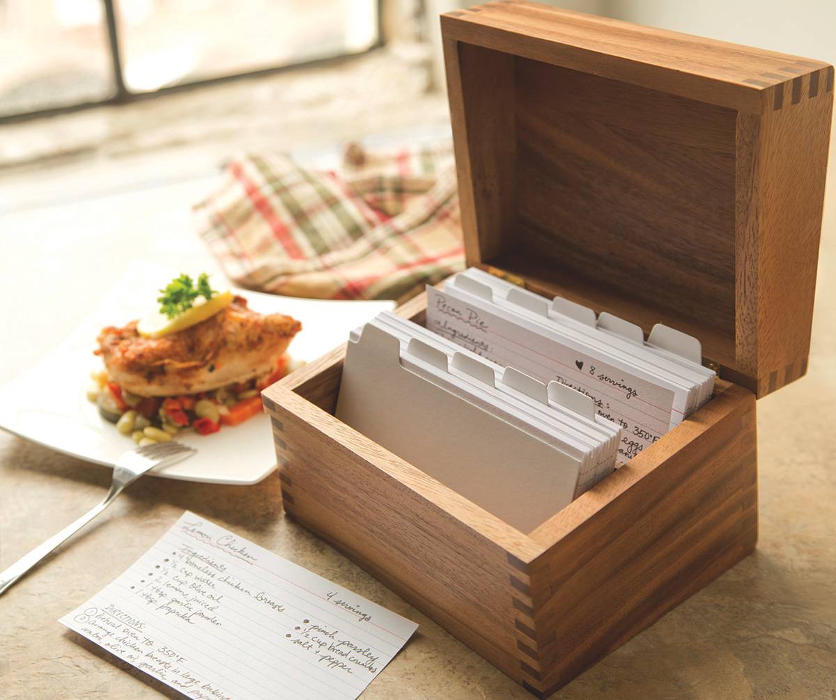 Wooden recipe box discount