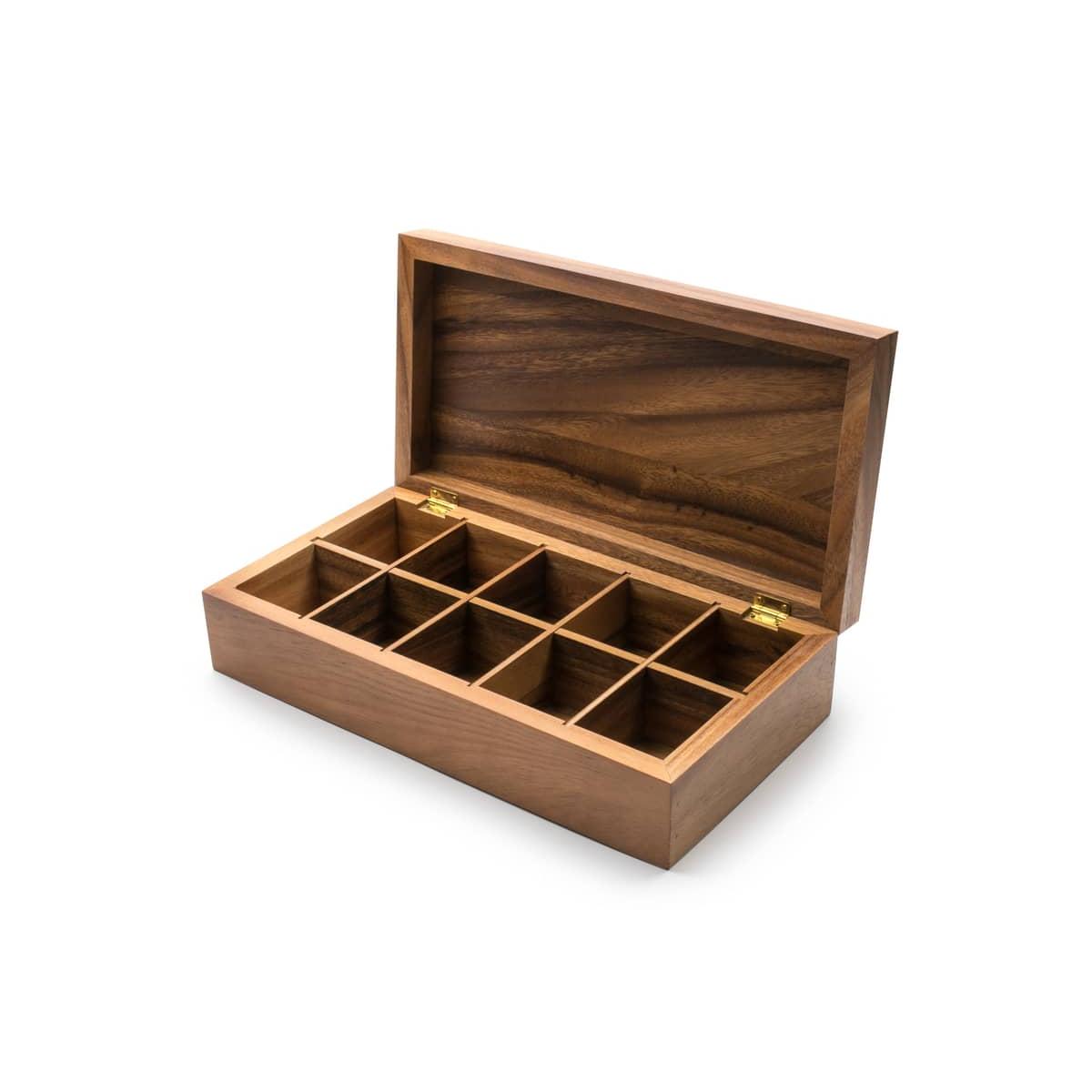 Ironwood Gourmet Acacia Wood Rectangular Tea Box - (6 Pieces)