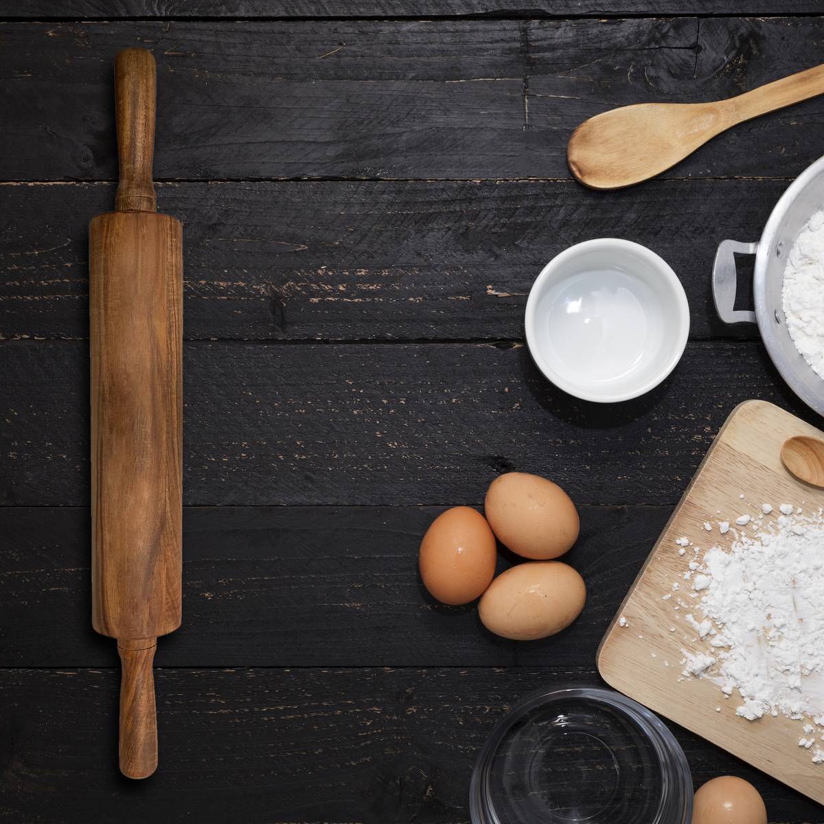 Ironwood Gourmet Acacia Wood Rolling Pin With Handles, 12" Barrel x 2.75" - (12 Pieces)