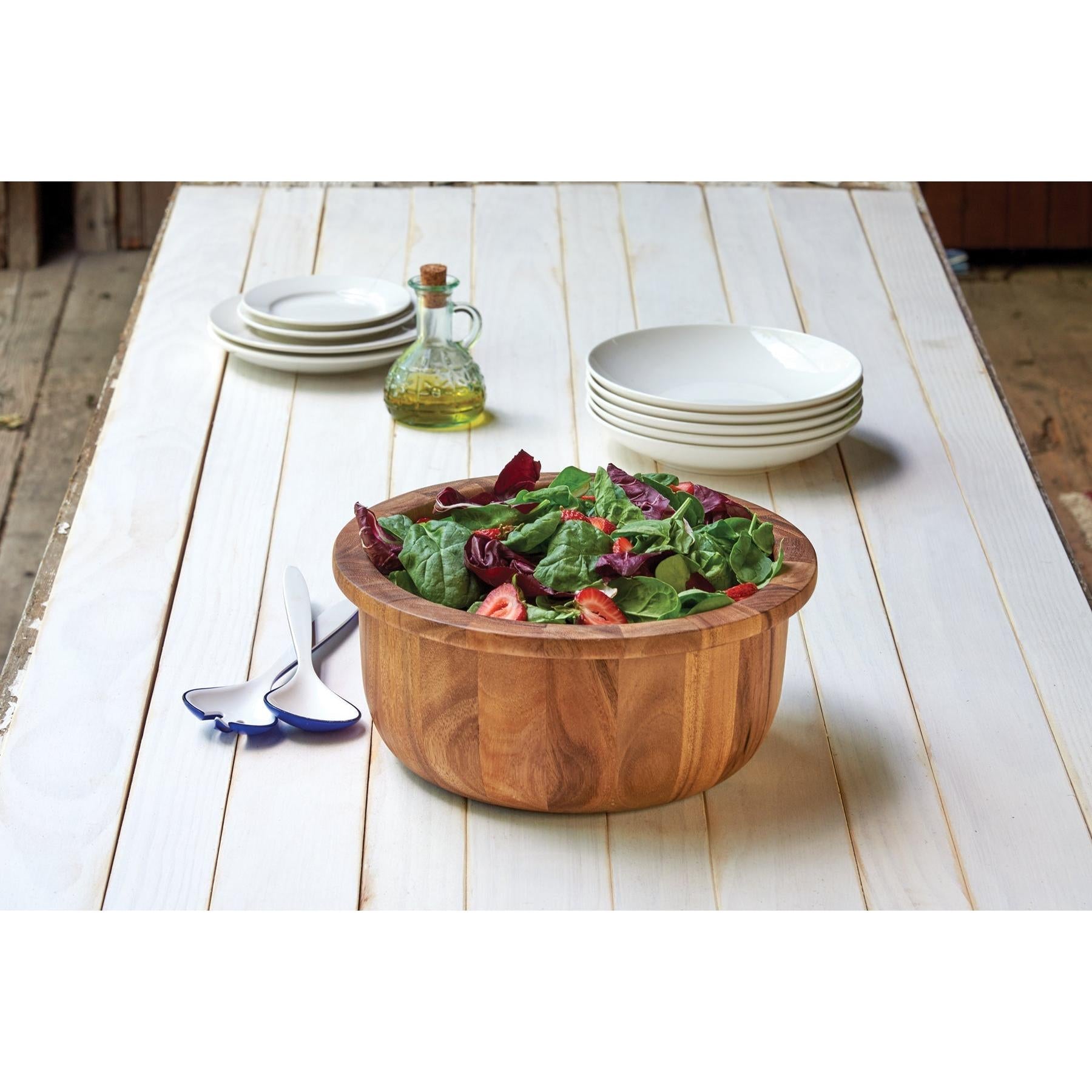Ironwood Gourmet Acacia Wood Salad Bowl With Lip - (4 Pieces)